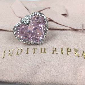 Judith Ripka Lola Pink Crystal White Sapphire Ring